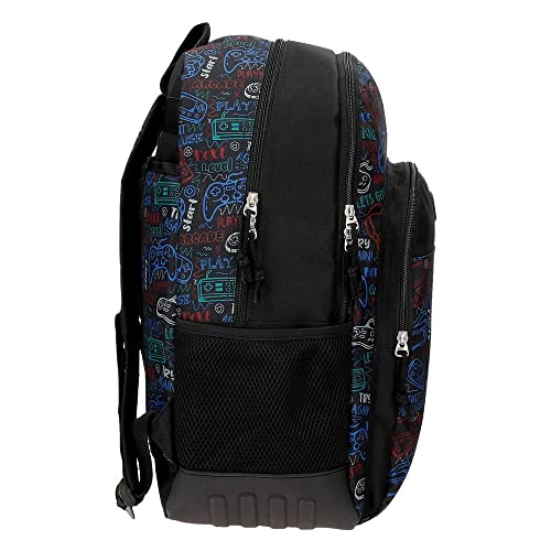 Roll Road Next Level Mochila Escolar Negro 30x40x13 cms Poliéster 15,6L