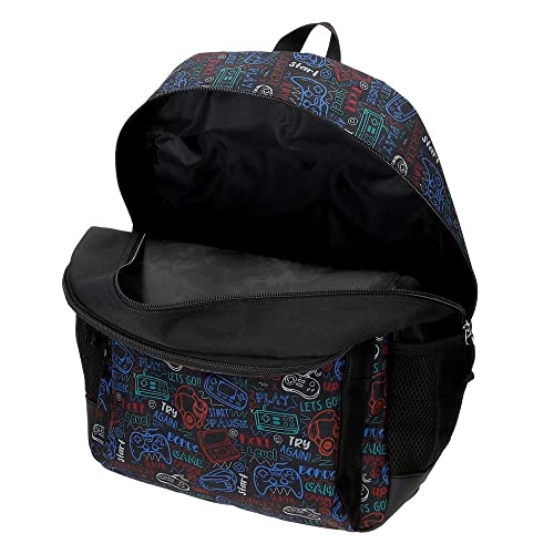 Roll Road Next Level Mochila Escolar Negro 30x40x13 cms Poliéster 15,6L