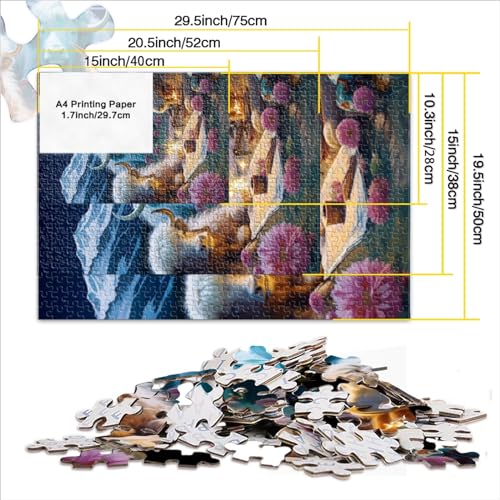 Rompecabezas 300 Piezas para Adultos Cielo Estrellado Yak Family Fun Puzzle Wood Puzzle para Adultos Rompecabezas para aliviar el estrés Staycation Kill Time 300 Piezas (40 x 28 cm)