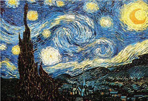 Rompecabezas de 1000 Piezas imposibles Rompecabezas para Adultos y niños de 27.5 x 19.7 Pulgadas Rompecabezas Duros de Paisaje decoración del hogar Juego Intelectual (Van Gogh-Starry Night Abstract)