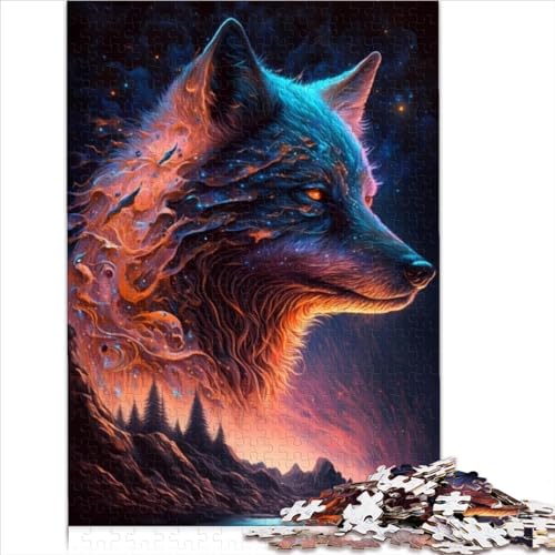 Rompecabezas para niños Rompecabezas 300 Piezas Rompecabezas Madera Lobo Legendario para Adultos y niños a Partir 12 años Rompecabezas cumpleaños y Navidad (40x28 cm)