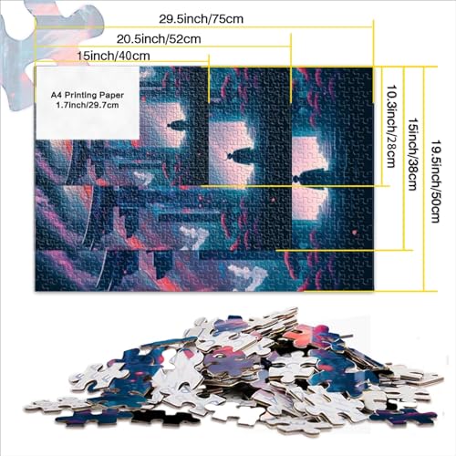 Rompecabezas Puerta al más allá para Adultos Rompecabezas para Adultos 1000 Piezas Rompecabezas Madera para niños pequeños Niños Niñas Rompecabezas para Adultos Adolescentes （38x52cm）