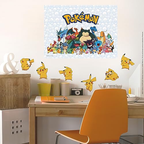 RoomMates Pokemon Pikachu Peel and Stick Wall Decals - RMK3596SCS, Multi