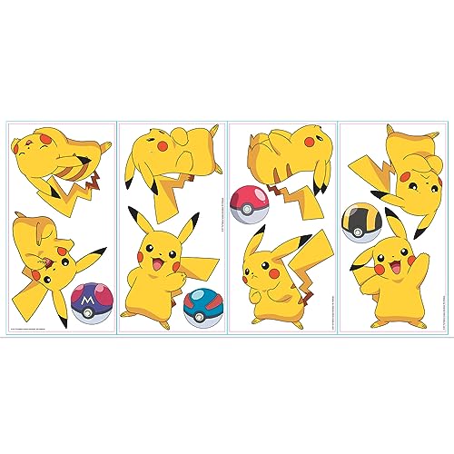 RoomMates Pokemon Pikachu Peel and Stick Wall Decals - RMK3596SCS, Multi