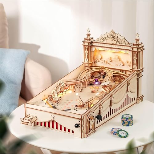 ROWOOD Puzzle 3D Madera Pinball Máquina, Maquetas Madera para Adultos y Niños, Creativas