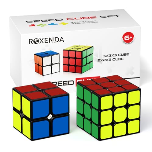 ROXENDA Speed Cube Set, Cubos de Velocidad 2X2 3X3 Speed Cube Originale Cubo Mágico con Instrucción