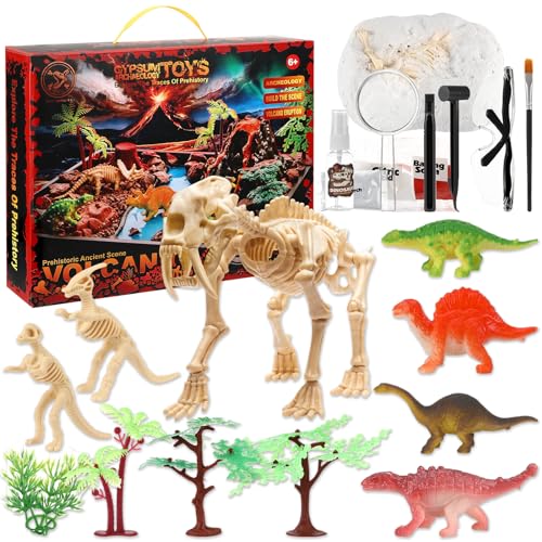 ROYOUZI Dino Juego de Excavación para Niños, Digging Set National Geographic Kit, Juguetes para Niños de 6 7 8 9 10 Años, Juego de Excavación T-Rex Regalos para Niños de 7 Años