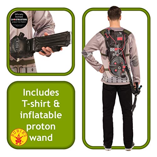 Rubie´s – Disfraz de oficial Cazafantasmas Hombre Camiseta Con hinchable Proton varita – diseño de 2016 – para hombre XL tamaño