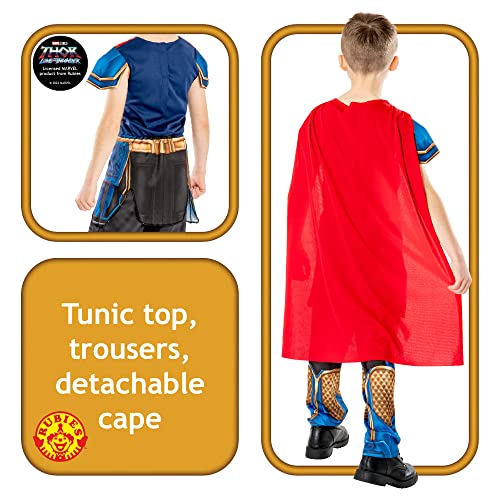 Rubies 301275-m Disfraz Thor Love And Thunder Classic para niños, Jumpsuit impreso con capa, Oficial Marvel para carnaval, cumpleaños y halloween