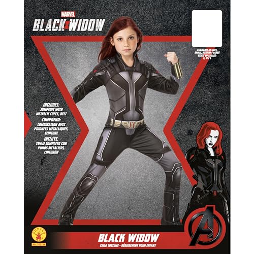 Rubies 3702134 Black Widow Movie - Disfraz infantil (talla S)