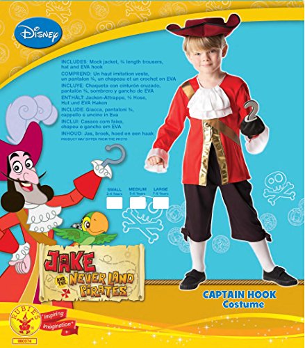 Rubie's - Disfraz Capitán Hook de Peter Pan para niños, 128 cm (85084)