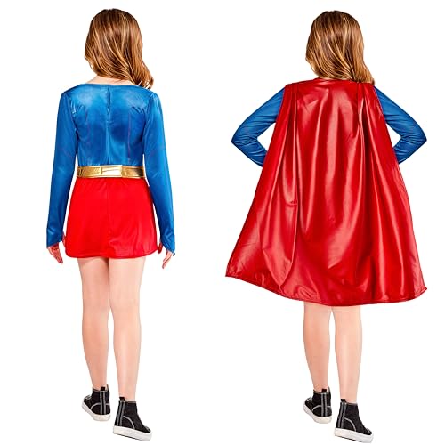 Rubies Disfraz de lujo oficial de Supergirl de la serie de televisión DC Comics para niñas, negro/rojo, L