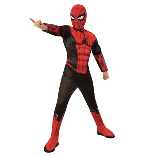 Rubies Disfraz oficial de Marvel Spider-Man No Way Home para niños, color negro y rojo, vestido de superhéroe para niños, Size L / 7-8 Years