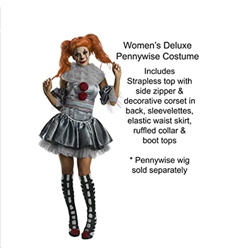 Rubie's Pennywise IT - Disfraz oficial de payaso para mujer, película Pennywise para adultos, talla S