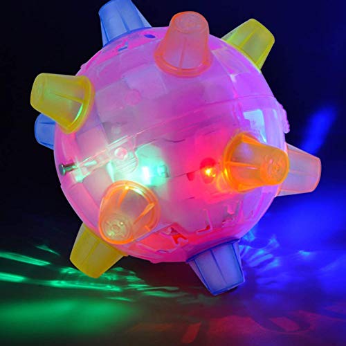 Ruixin Juguete de bola de baile – LED intermitente salto bola de activación para perros, gato y perro, juguete de salto, bola de baile, apto para interiores y exteriores, jardines, parques (12 cm)