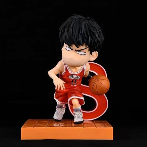 Rukawa Kaede Slam Dunker Nationals Fox Dribble Xiangbei Genius Rookie Anime Figura de Arcilla | PVC Running Pose Modelo de Pieza de Mano estática de 16 cm | Regalo de coleccionista