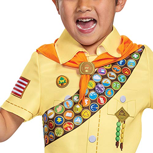 Russell from Up Costume, Disney Pixar Movie Inspired Character Outfit for Kids, Classic Child Size Extra Small (3T-4T) Brown