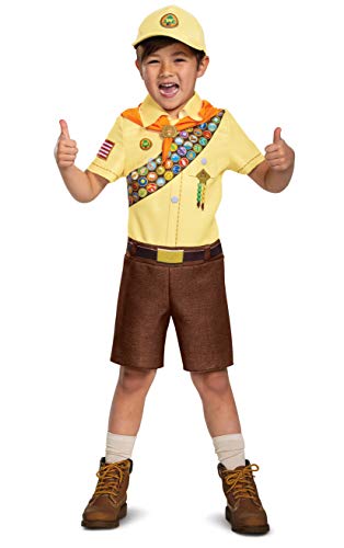 Russell from Up Costume, Disney Pixar Movie Inspired Character Outfit for Kids, Classic Child Size Extra Small (3T-4T) Brown