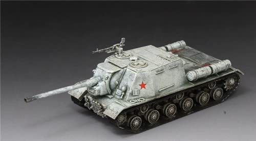 S-MODEL WWII Soviética Rusa ISU-122 pistola autopropulsada invierno librea con vitrina 1/72 ABS Tanque Pre-construido Modelo