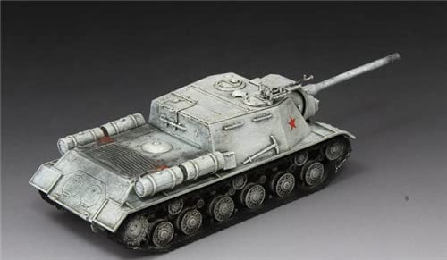 S-MODEL WWII Soviética Rusa ISU-122 pistola autopropulsada invierno librea con vitrina 1/72 ABS Tanque Pre-construido Modelo