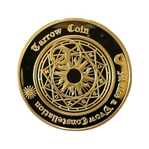 S-TROUBLE Moneda de Tarot de adivinación de Sol y Luna chapada en Oro colección de Constelaciones de la Suerte Recuerdo desafío artesanía Regalos