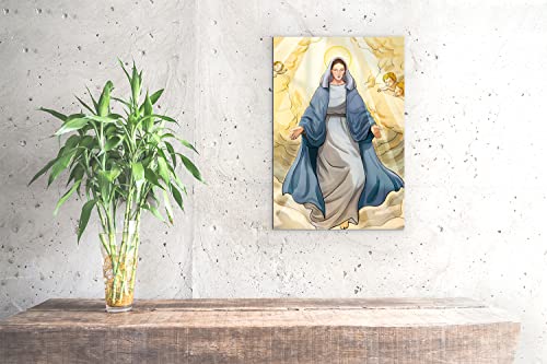 SacroArte 40x60 cm Imagen Fotografía Pintura Sobre Vidrio - Ascensión de la Virgen María