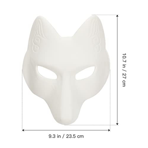 SAFIGLE 2 Máscaras simples blancas Pu-zorro máscara de mascarada sin pintar animal DIY máscara de manualidades para cosplay mascarada accesorios de disfraces