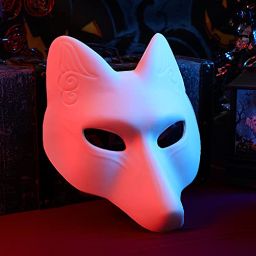 SAFIGLE 2 Máscaras simples blancas Pu-zorro máscara de mascarada sin pintar animal DIY máscara de manualidades para cosplay mascarada accesorios de disfraces