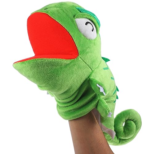 SAFIGLE Animal de Peluche Marioneta Divertido Lagarto Marioneta Dulce Camaleón Marioneta Muñeca Animal de Peluche Juguete Novedad Interactiva Educación Temprana Juguete para Juego de Rol