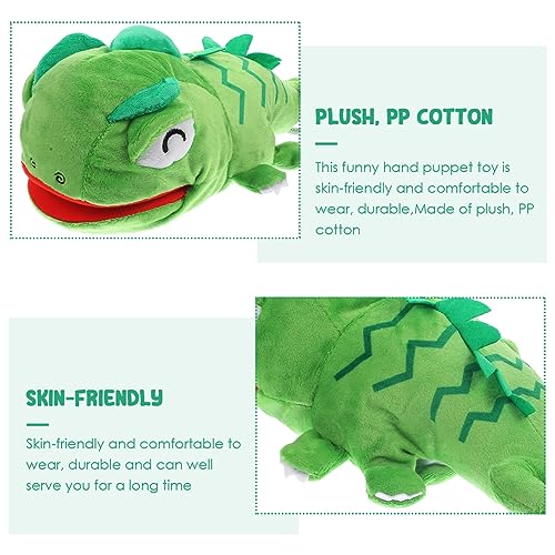 SAFIGLE Animal de Peluche Marioneta Divertido Lagarto Marioneta Dulce Camaleón Marioneta Muñeca Animal de Peluche Juguete Novedad Interactiva Educación Temprana Juguete para Juego de Rol