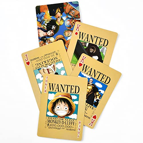 SALGIA 2 Set Póquerdibujos Animados,Cartas Dibujos Animados,Juego de Mesa Dibujos Animados,Dibujos Animados Wanted Bounty Temas,52 Cartas de Juego,para Juego de Familiar, Buen Regalo para Niños