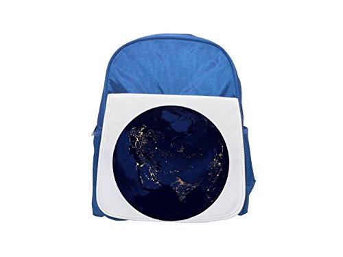 Satellite map of Earth at night projected onto a sphere. printed kid's blue backpack, Cute backpacks, cute small backpacks, cute black backpack, cool black backpack, fashion backpacks, large fashion b