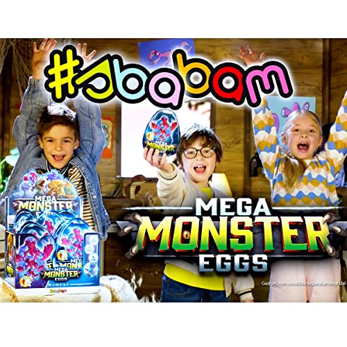 Sbabam, Mega Monster Eggs, Juegos para Niños de quiosco, Juguetes Pequeños Muñecos Suaves de Caucho, Crecen Inmersos en Agua, Pack de 4, Ideas de Regalo para Bebé de 3 Años