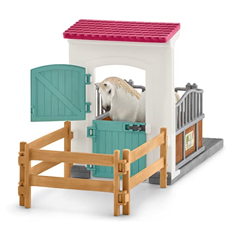 schleich HORSE CLUB 42569 — Set de Extensión de Establo , 21 Piezas — Incluye Caballo — Animales de Juguete Coleccionables — Set de Caballos — Juguetes para Niños de 5 Años o Más