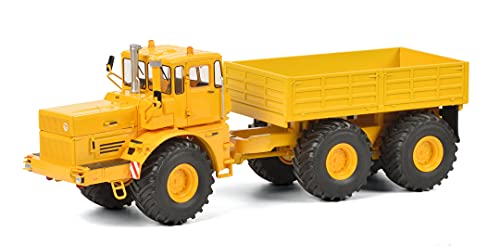 Schuco 450770800 Other License Kirovets K-700 T Tractor con Remolque, Modelo de Coche, 1:32, Amarillo