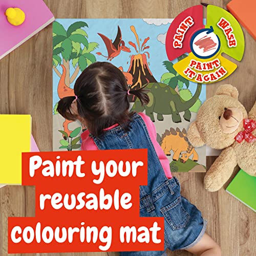 Science4you Alfombra Mágica de Pintar para Niños - Kit de Dibujo y Pinturas para Niños 3+ años, Juegos de Pintar Dinosaurios y Juguetes Educativos 2 3+ años + 7 Rotuladores, Regalos para Niña y Niño