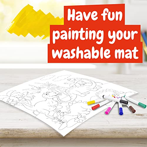 Science4you Alfombra Mágica de Pintar para Niños - Kit de Dibujo y Pinturas para Niños 3+ años, Juegos de Pintar Dinosaurios y Juguetes Educativos 2 3+ años + 7 Rotuladores, Regalos para Niña y Niño