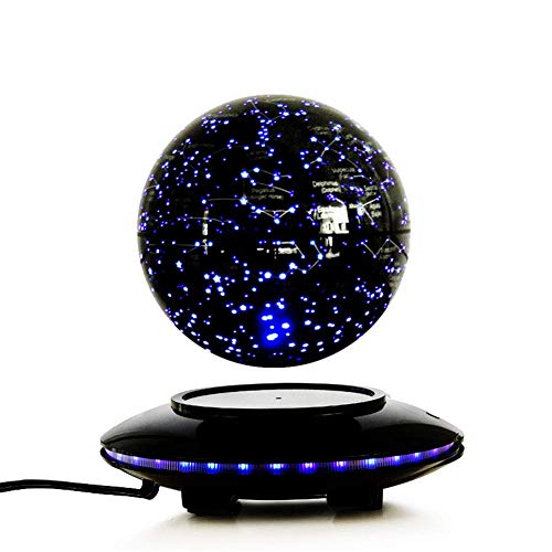 SEESEE.U Globo Flotante de 6 Pulgadas Levitación magnética Mapa del Mundo Cambio Luces LED Plataforma Negra 88 Constelaciones para Hombres Regalo de decoración Regalo