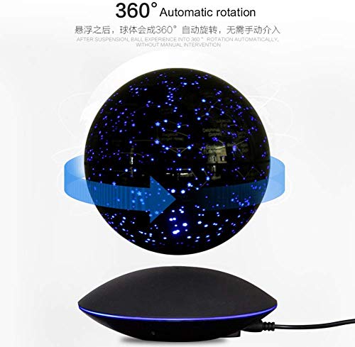 SEESEE.U Globo Flotante Levitación magnética Mapa del Mundo Cambio Luces LED Plataforma Negra 88 Constelaciones para Hombres Regalo de decoración del hogar