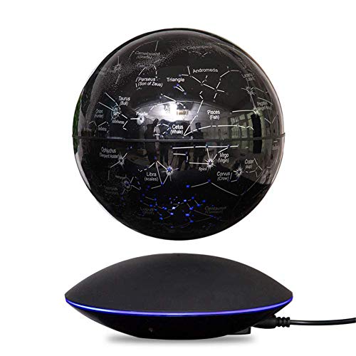 SEESEE.U Globo Flotante Levitación magnética Mapa del Mundo Cambio Luces LED Plataforma Negra 88 Constelaciones para Hombres Regalo Decoración de Escritorio de Oficina en casa, Regalo B