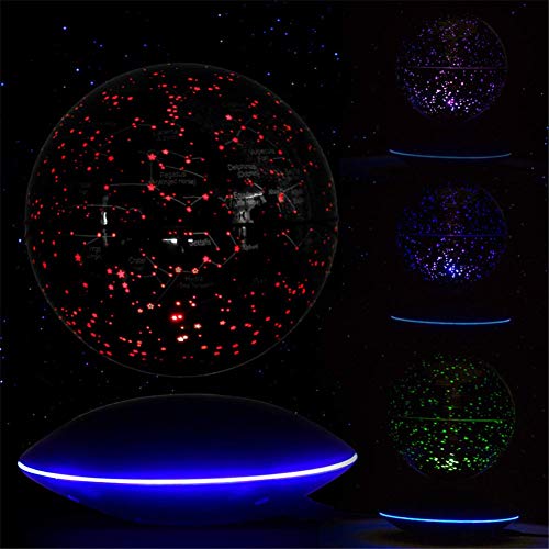 SEESEE.U Globo Flotante Levitación magnética Mapa del Mundo Cambio Luces LED Plataforma Negra 88 Constelaciones para Hombres Regalo Decoración de Escritorio de Oficina en casa, Regalo B