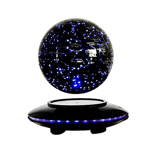 SEESEE.U Globo Flotante Levitación magnética Mapa del Mundo Cambio Luces LED y Plataforma Negra y Constelaciones para Regalo Decoración de Escritorio de Oficina en casa Regalo