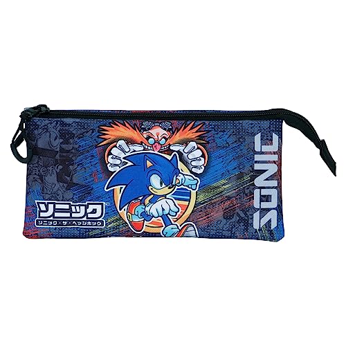 Sega-Sonic Checkpoint-Portatodo Triple FAN 2.0, Azul, 23 x 11 cm