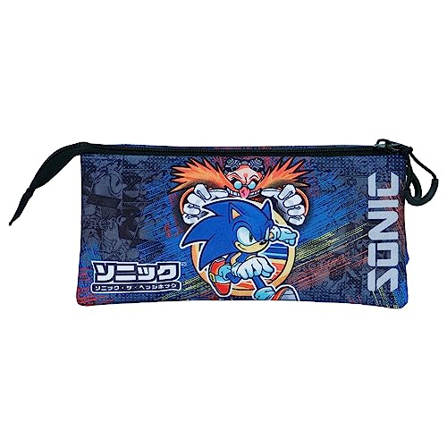 Sega-Sonic Checkpoint-Portatodo Triple FAN 2.0, Azul, 23 x 11 cm