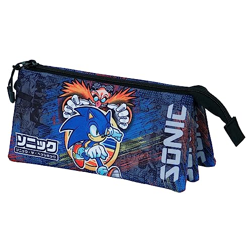 Sega-Sonic Checkpoint-Portatodo Triple FAN 2.0, Azul, 23 x 11 cm