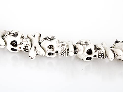 Selldorado® 1x Pulsera de Halloween con Calaveras - Accesorios de Esqueleto a Juego - Disfraz de vudú para la Fiesta de Halloween y el Día de los Muertos (7) Cadena