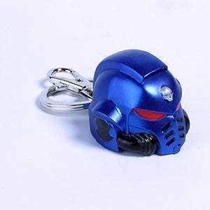 Semic Warhammer 40K Metal Keychain Space Marine Primaris Helmet Ultramarine