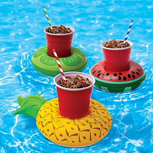 Senteen Posavasos Piscina Hinchable Flotador Inflable Posavasos Soporte Inflable para Bebidas Diseñado para Fiestas en la Playa(5 Estilos de 9 Piezas)