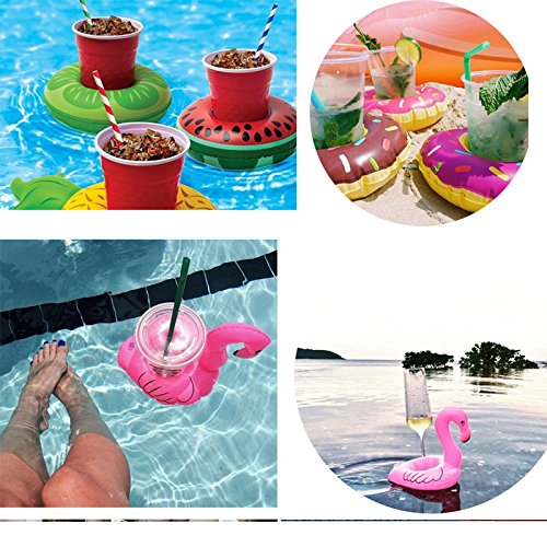 Senteen Posavasos Piscina Hinchable Flotador Inflable Posavasos Soporte Inflable para Bebidas Diseñado para Fiestas en la Playa(5 Estilos de 9 Piezas)