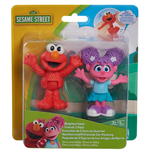 Sesame Street Neighborhood Friends - Figuras articulables de 2 unidades de 2.95 pulgadas de alto (Elmo y Abby)